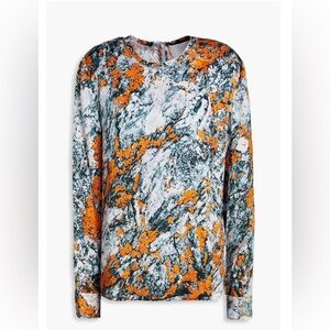 3.1 PHILLIP LIM Printed Hammered Silk Top In Multi, Size 10